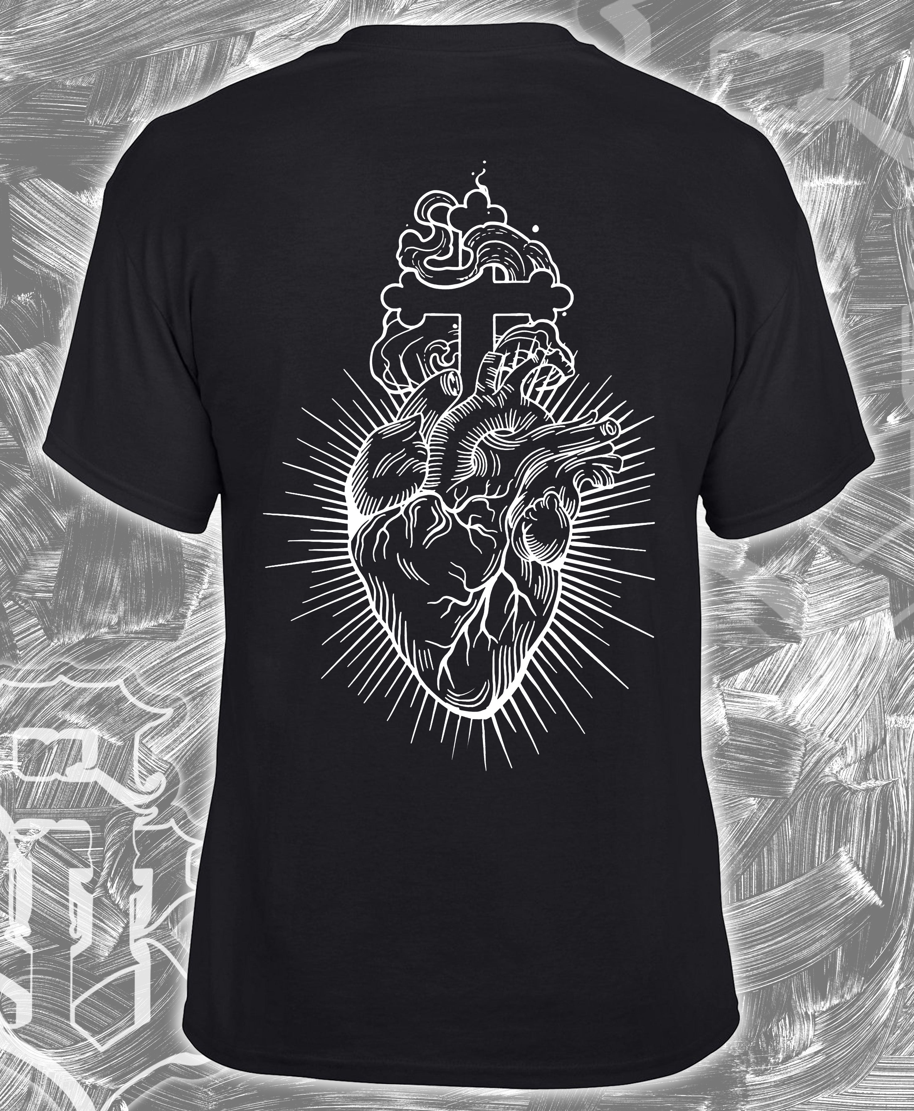 Sacred Heart Black Tee – shopglorygraphics