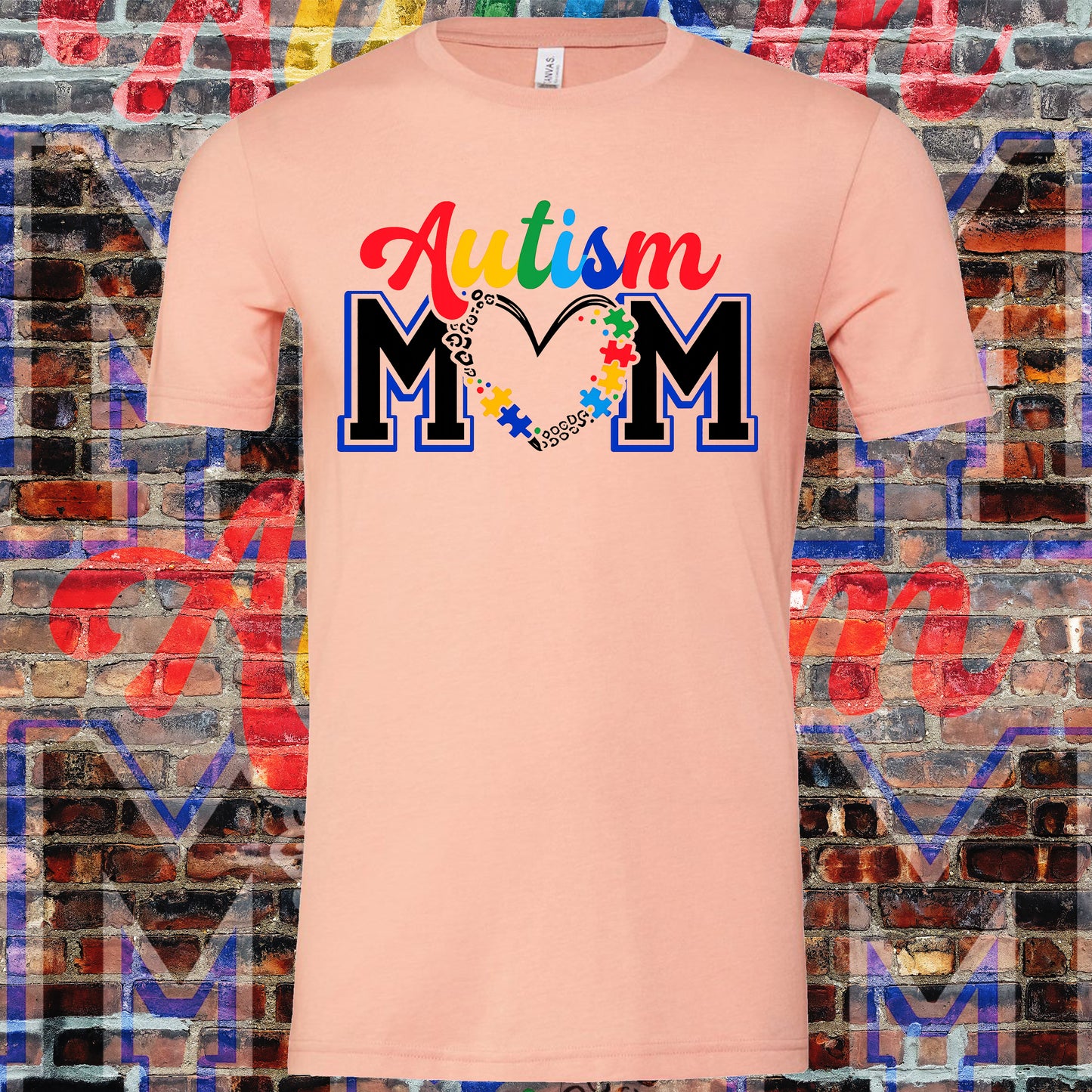 Autism Mom tee (Peach)