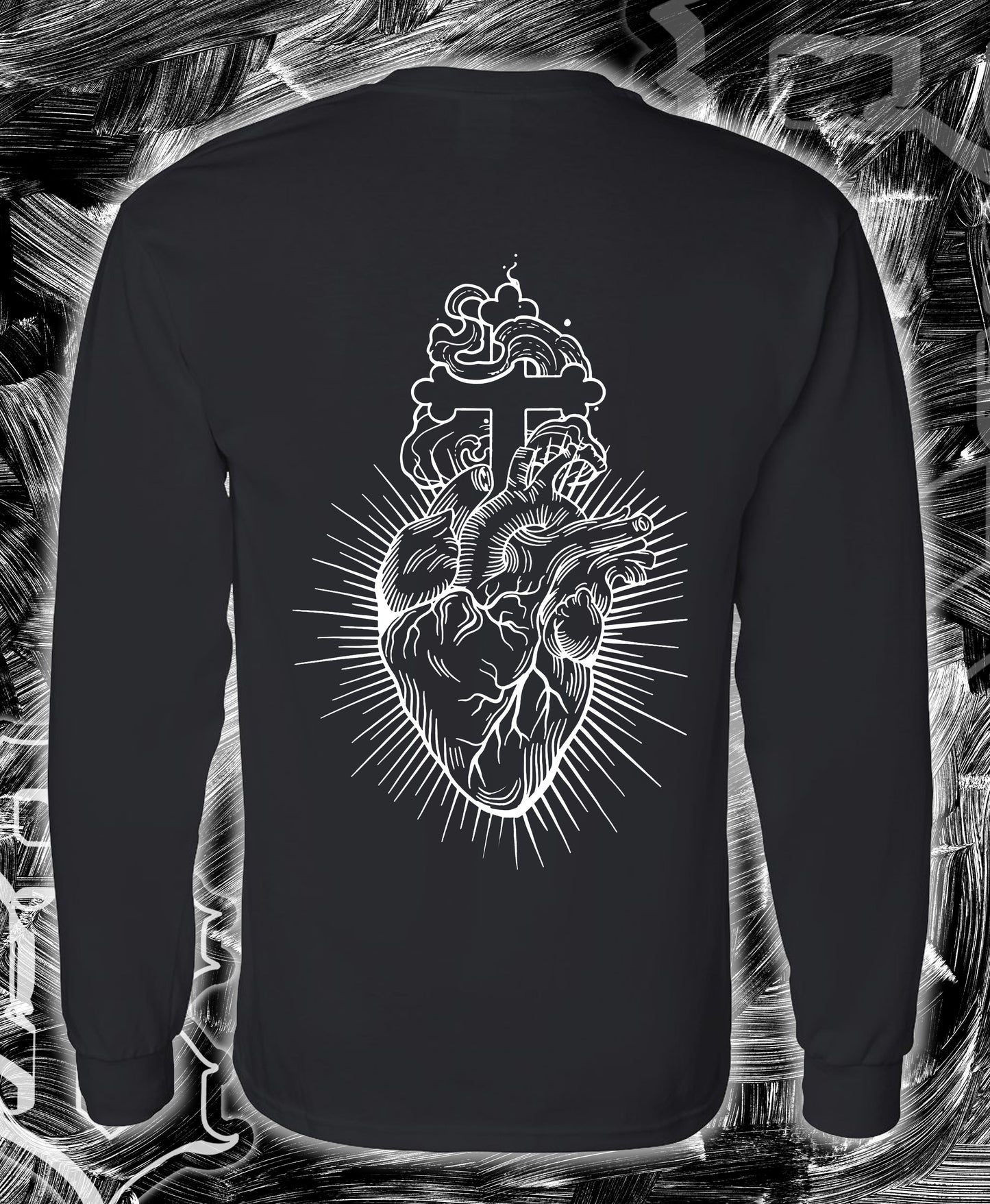 Sacred Heart Black Long Sleeve Tee
