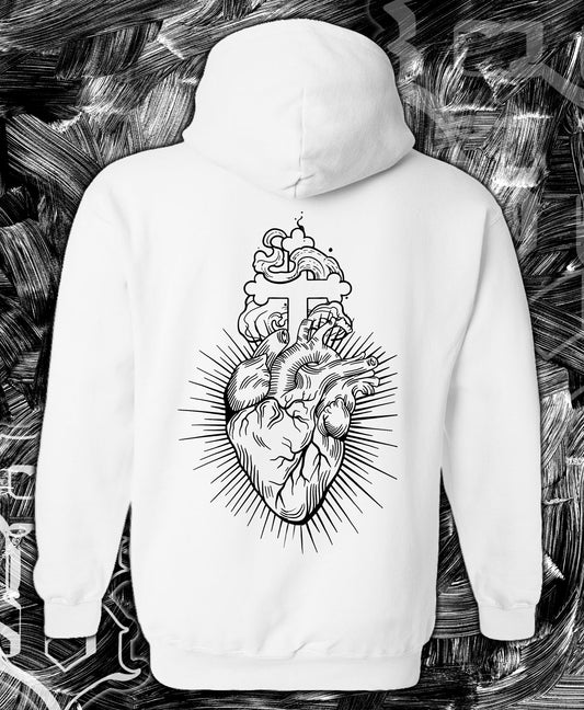 Sacred Heart White Hoodie