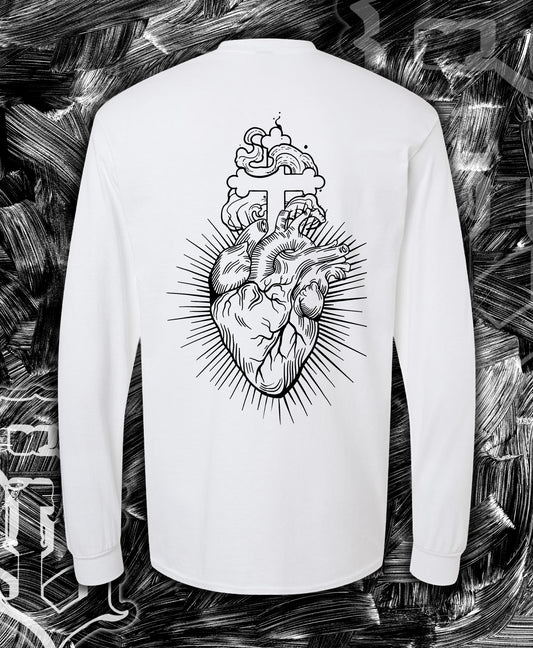 Sacred Heart White Long Sleeve Tee