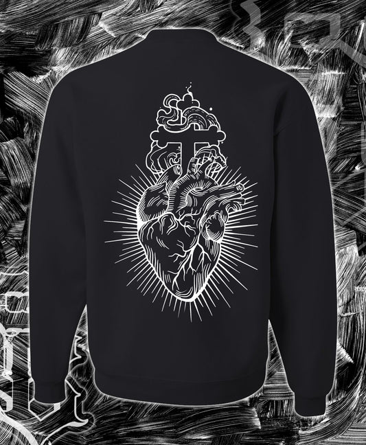 Sacred Heart Black Crew Sweater