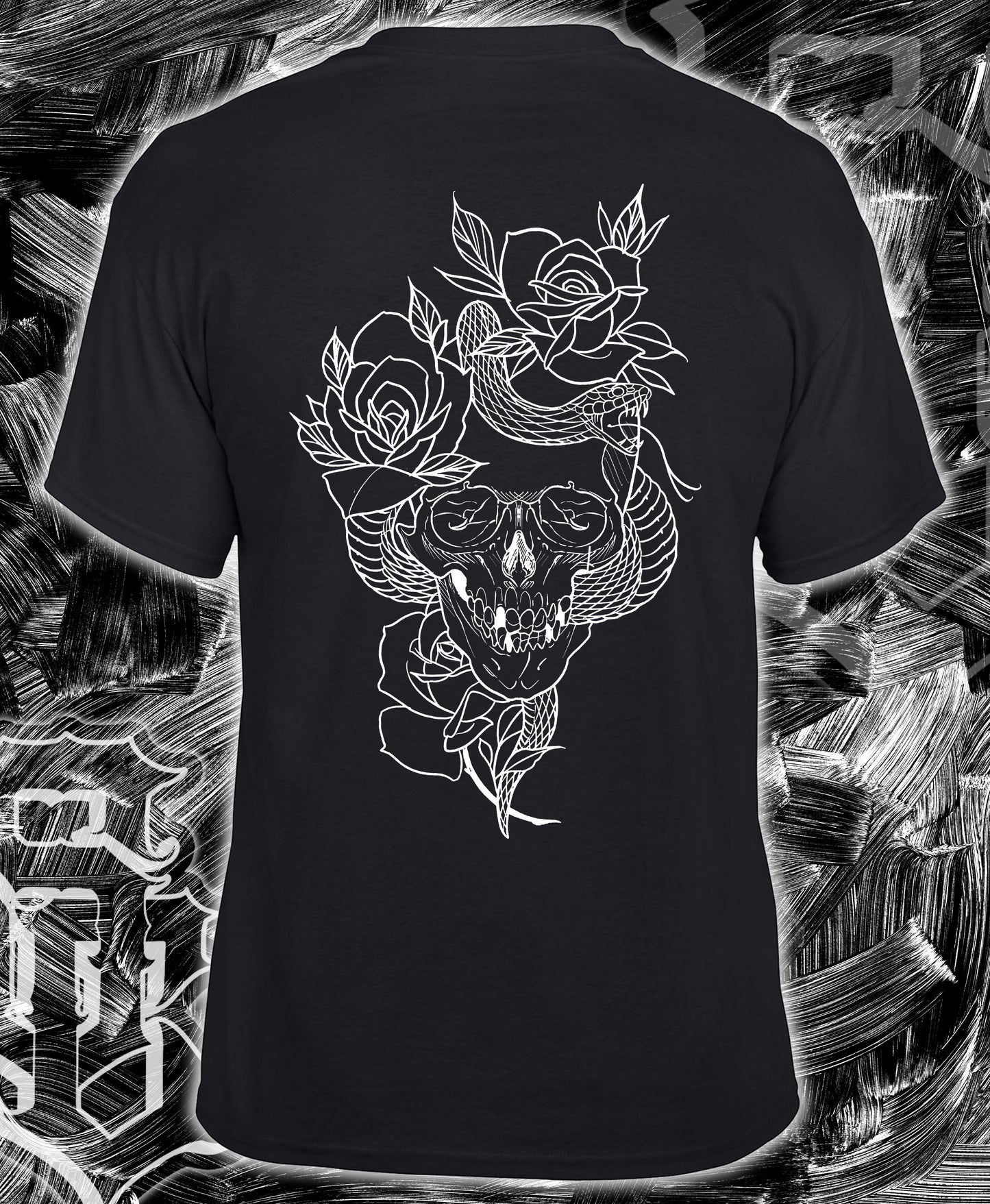 Skull n Roses Black Tee