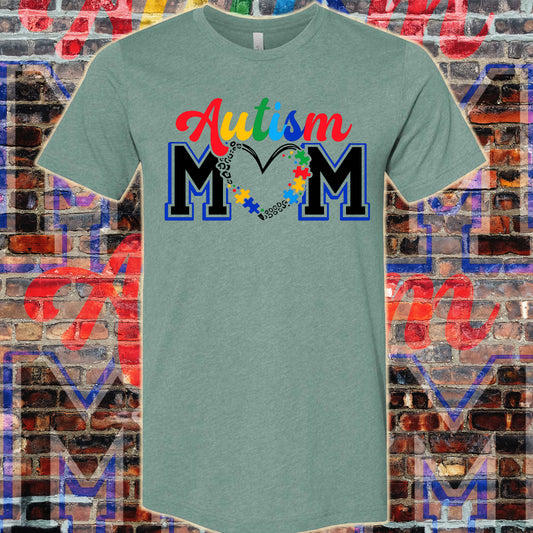 Autism Mom tee (Dusty Green)