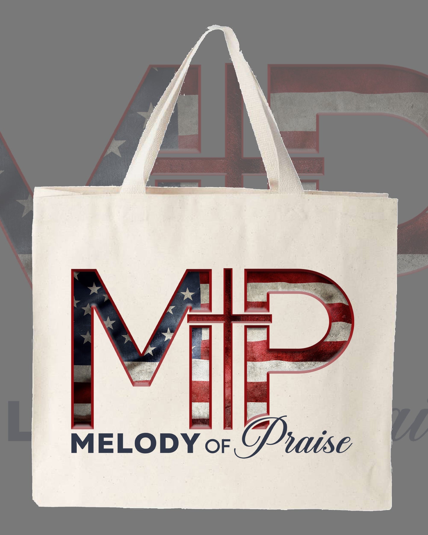 Melody of Praise Canvas Flag tote