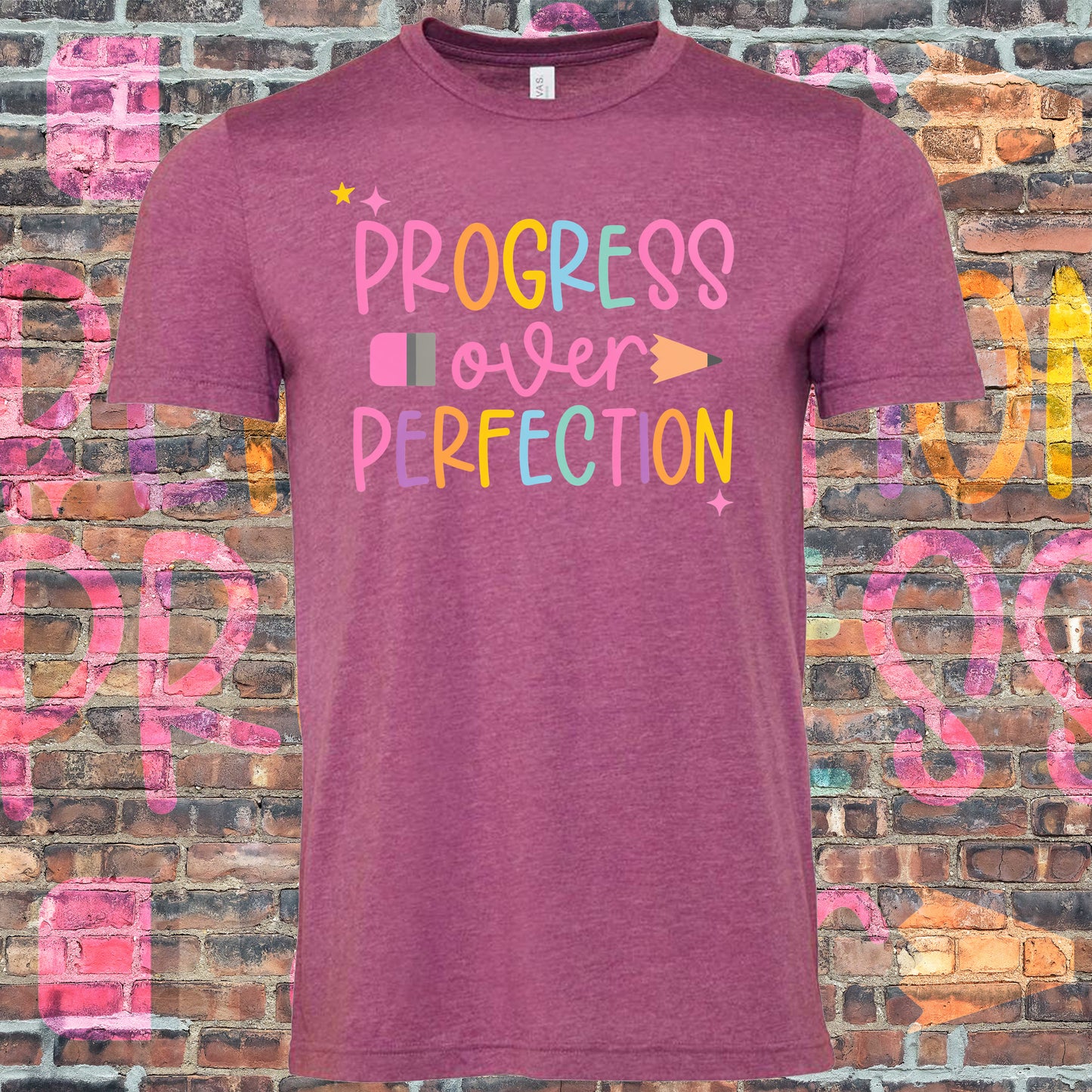 Progress over perfection tee (Magenta)