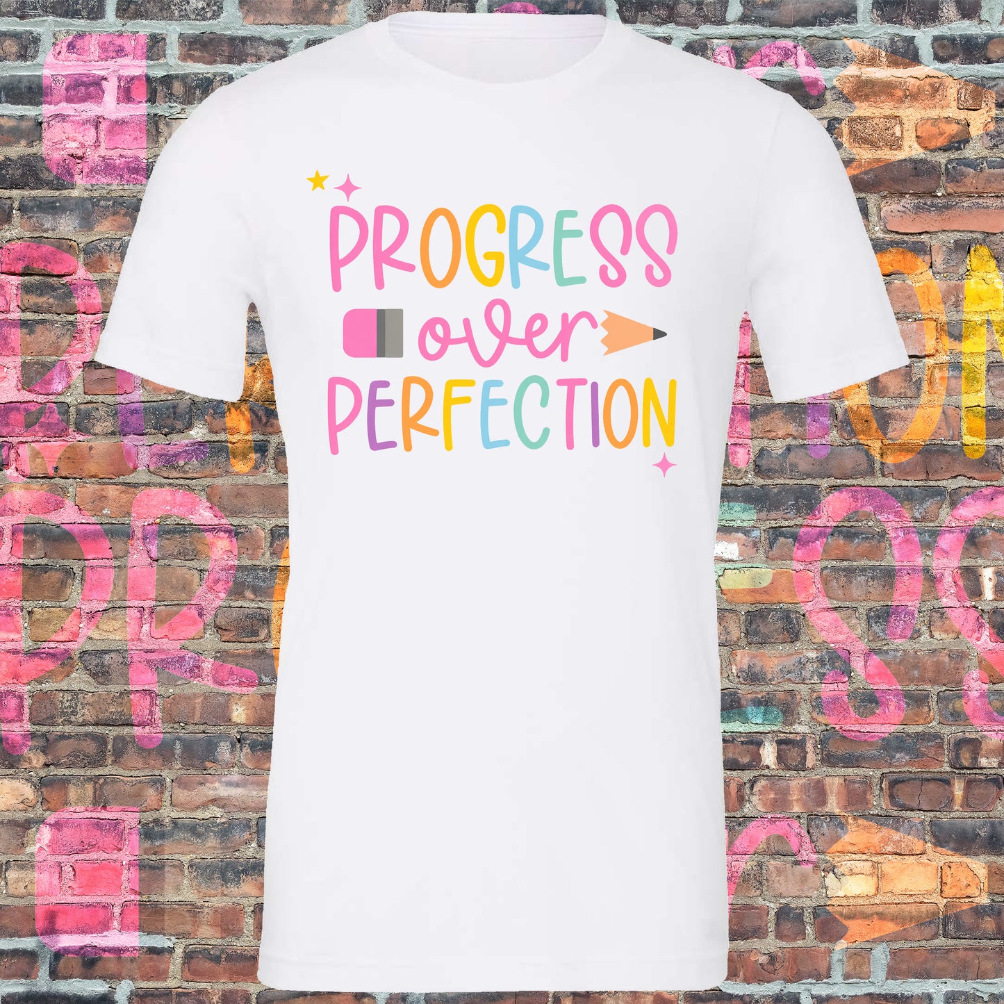 Progress over perfection tee (White)